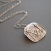 Gothic Letter M Initial Monogram NECKLACE -- Fine Silver .999