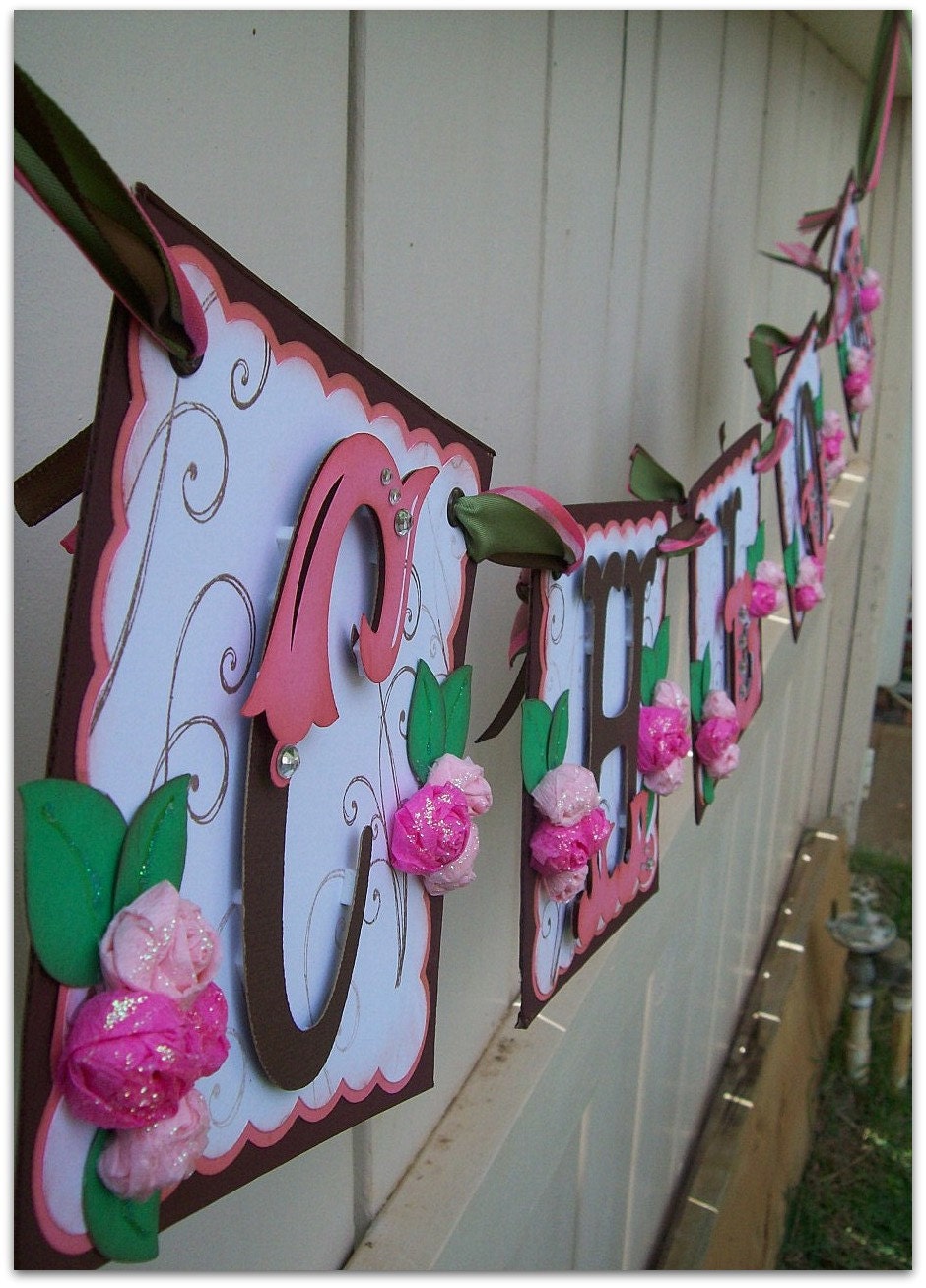 Handmade Banner Custom made GO GREEN Name Banner Happy