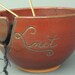 Yarn Bowl Iron Red Handmade Pottery Knit Crochet Purl Stitch Fiber Art Needle Crafts