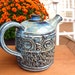 Richly Textured Teapot in Cobalt Blue Handmade Pottery