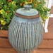 Country Style Green Striped Lidded Jar READY TO SHIP