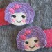 Set of Two lala doll hair clips Pillow Featherbed