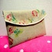 Shabby chic Cosmetic and other pouch with zipper and hocks