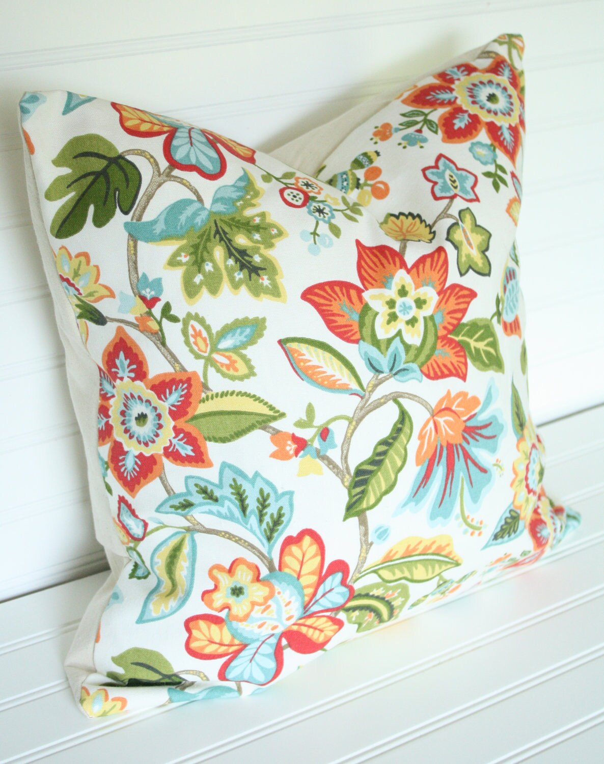 18x18 Tropical Floral Pillow Cover