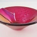 Fused Glass Bowl - Deep Raspberry and Hot Pink with Dichroic Glass Accents