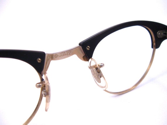 Vintage Cat Eye Horn Rimmed Glasses With Rhinestones Small