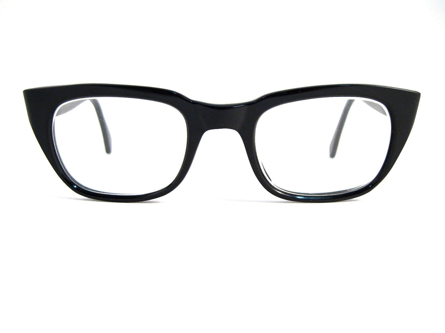black horn rimmed mens unisex glasses. italian Astor frames.