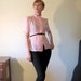 Vintage 80s Sheer Pink Ruffle Secretary Blouse. Sexy Librarian. Size M.