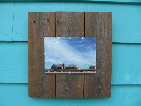 Items similar to Recycled wood picture frame, 5 X 7, upcycled rustic ...