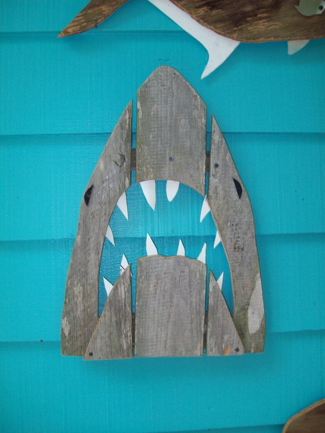 Shark made of recycled fence wood. JAWS Great by JohnBirdsong