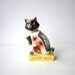 Vintage Cat Ceramic Letter Hound Pen Holder - Made in Japan