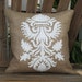Hand Painted Burlap Pillow Slipcover - Decorative Pillow - Throw Pillow