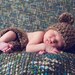 Newborn Boy Photo Prop - Teddy Bear Diaper Cover Set - Chestnut Brown