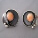 Vintage Sterling Zuni Pink Coral Earrings