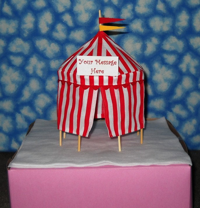 Circus Tent Cake Topper Or Table Decoration Personalized