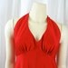 Vintage 1970s red vamp halter maxi dress