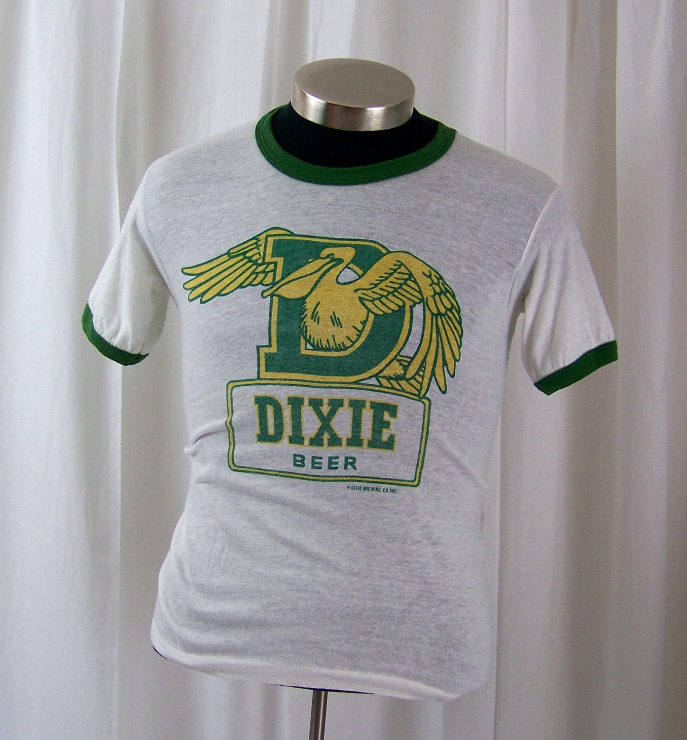 Vintage 1970s Dixie Beer ringer t shirt