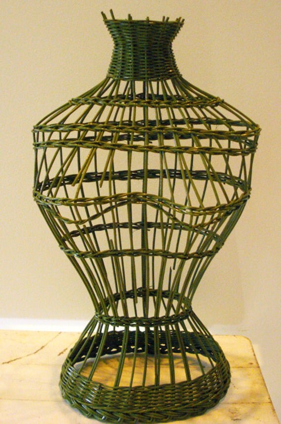 Vintage Wicker Torso Dress Form