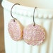 Pink Medallion Dangle Earrings - Simple dainty sweet jewelry