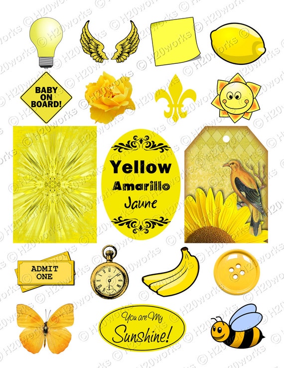 Download YELLOW Stuff on 8.5x11 Sheet Things that are Yellow Objects