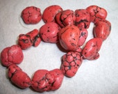 magnesite , light red, large nugget,  Sold per 15-inch strand
