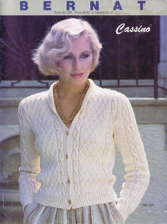 Original Vintage Knitting Book by Bernat 1980s Womens