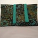 Green Batik Wallet Turquoise Flowers
