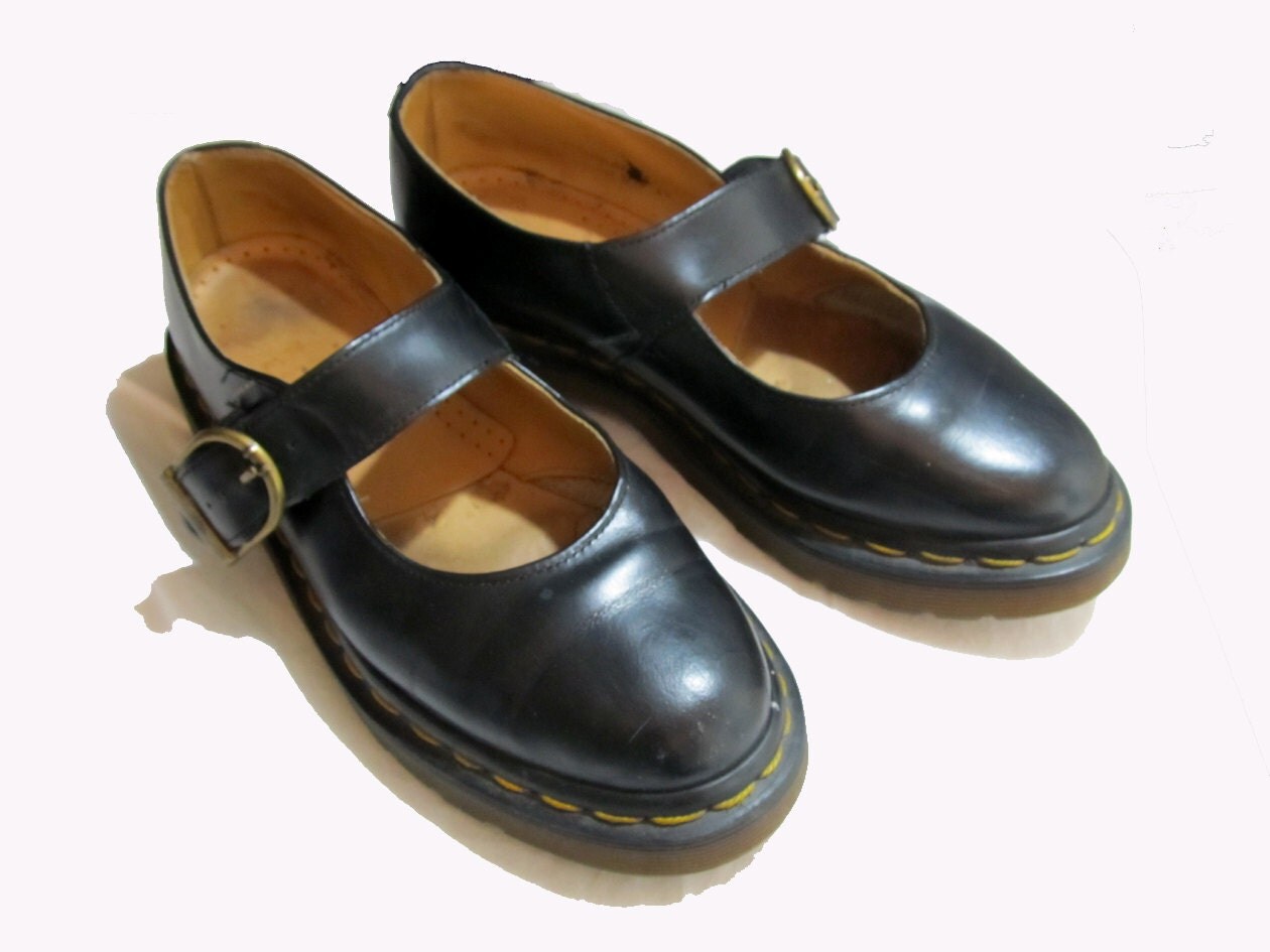 Vintage Doc Martens Shoes / Black Mary Janes UK Size 4 / US 6