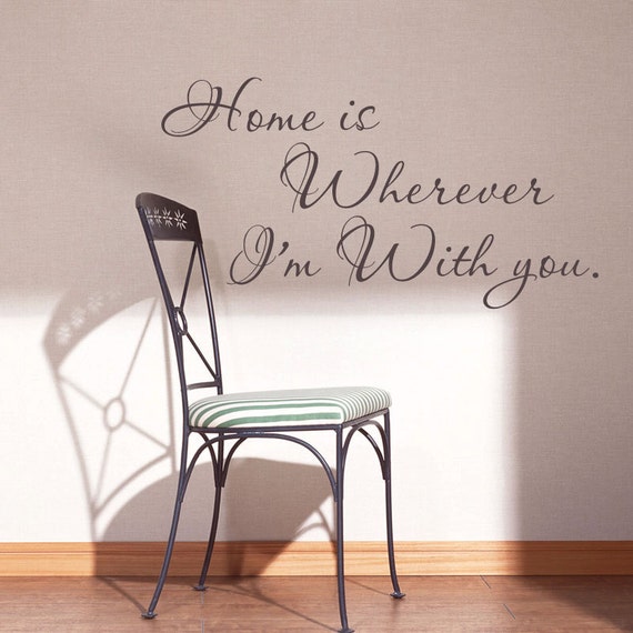 Items similar to Famous quotes Home is wherever I'm with you Wall words