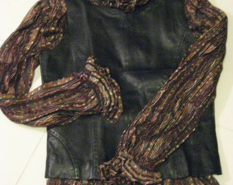 Vintage 90s Jessica Brand Genuine LEATHER VEST with Great Detailing - US6 - Great Condition, Menswear Androgynous Trending 2014