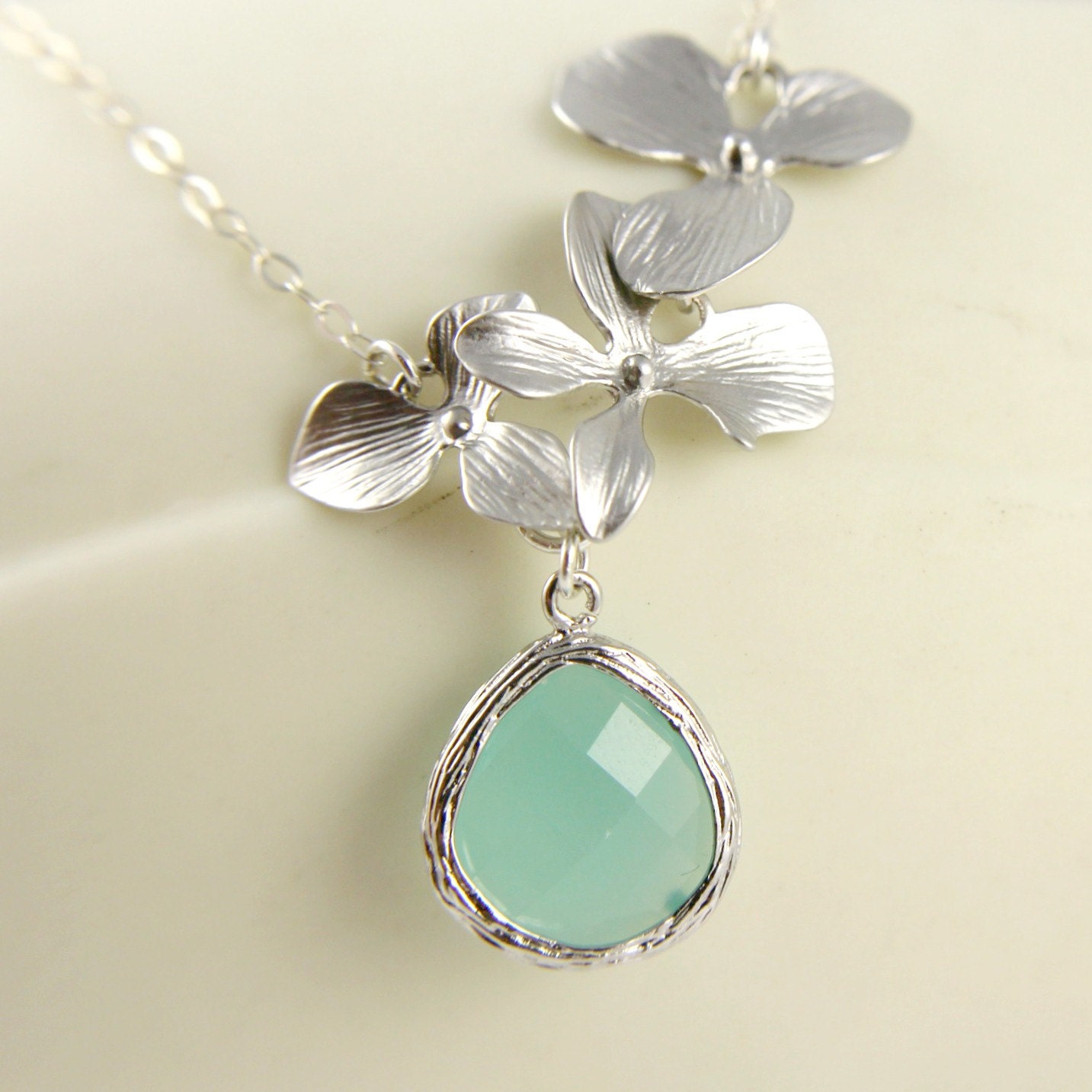 Triple Orchid Necklace Wedding Orchid by anatoliantaledesign