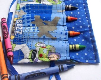 Crayon Roll Up Crayon Holder Buzz Light Year - Holds 8 Crayon