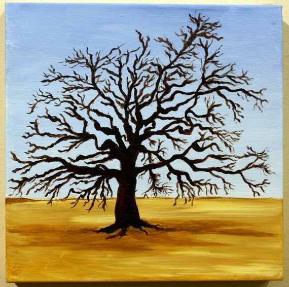 Items similar to Dead Oak, Original Painting, Acrylic, 8x8 on Etsy