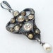 RESERVED for MICHELE Antique French paste lavaliere with pearl drop, higher than sterling silver.