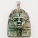 Egyptian revival ceramic pharoah head pendant in sterling silver