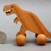 T Rex Toy with Wheels Wooden Dinosaur Block Animal Kids Party Favors