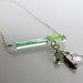 Centerlight Pop Necklace - spring green tones handmade glass sterling silver round rock crystal one of a kind