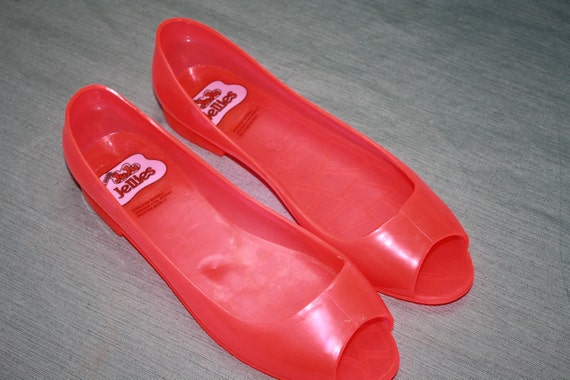 Items similar to JUJU Jellies 1980's Hot pink Gummi shoes sandles ...