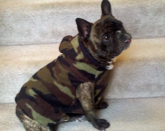 French Bulldog Camo Fleece Hoodie
