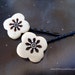 Cabochon hair pins - Bone carved ancient sun embellish hair decor TREASURY ITEM