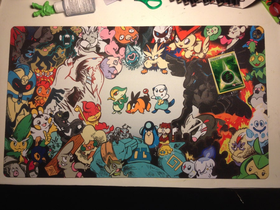 Pokemon Black &amp; White Playmat by poinko on Etsy