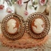 SALE Estate Victorian Filigree Cameo Oval Cuff Links 1/20 12K GF