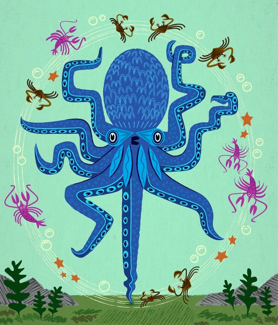 Otto Learns How to Juggle - Children's Animal Art - Home Decor - Limited Edition Print - by Oliver Lake - iOTA iLLUSTRATION
