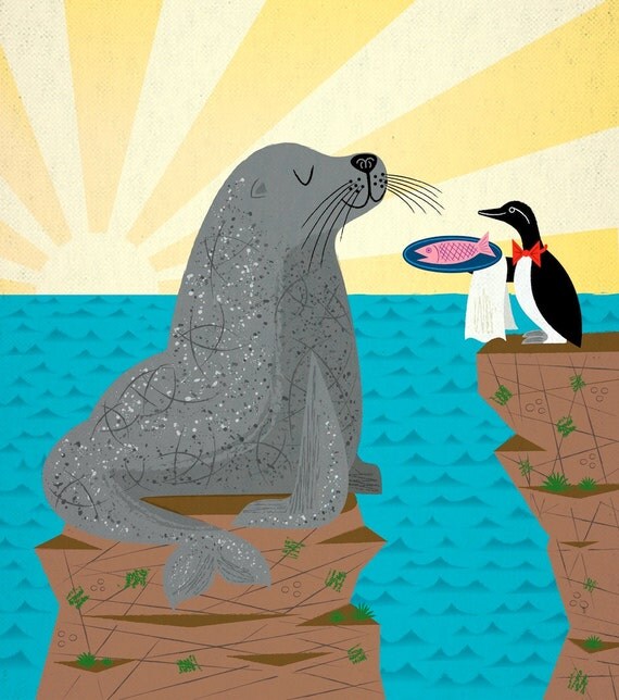 Sealed With A Fish - Limited Edition - Animal Art Print - iOTA iLLUSTRATION