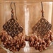Copper Earrings Copper Magatama Beads Black Niobium Ear Wires Shaggy Loops