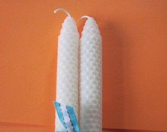 Farmhouse Chic Beeswax Candles - Pure White Beeswax Candles - Beeswax Candles - Beeswax Candle - Farmhouse Candles - Shabby Chic Candles