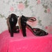 70s black patent strappy High Heels Shoes size 8 1970s sexy disco ankle strap heels
