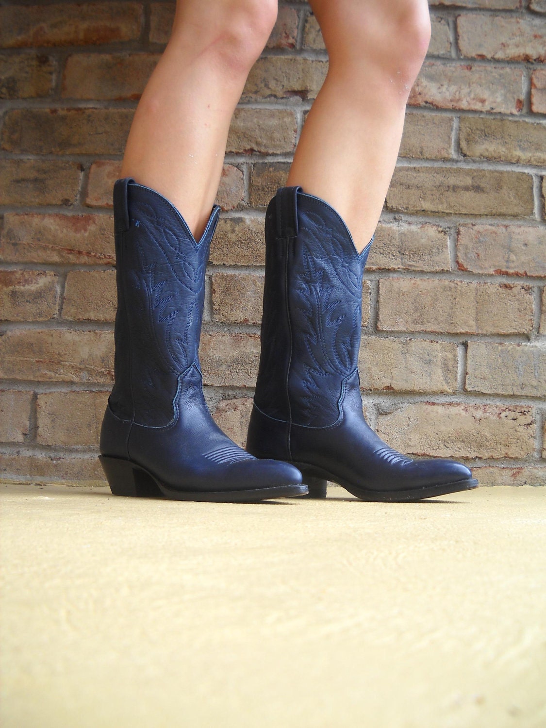 RESERVED Vintage NOCONA Women's Cowboy Boots Navy Blue