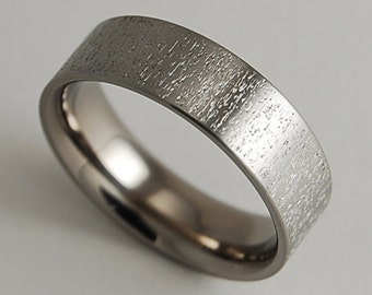 Mens Wedding Band , Titanium Ring , The Acropolis Band with Comfort Fit