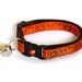 Cat Collar - Spider Webs on Orange - Small Cat / Kitten Size